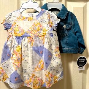 OSHKOSH- Baby Girls Denim Jacket & Babydoll Dress
